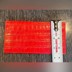 Vintage Karen Kallan embossed leather red check book cover